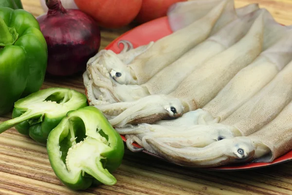 Squids on plate — Stock Photo, Image