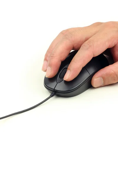 Ποντίκι υπολογιστή με το χέρι — Φωτογραφία Αρχείου