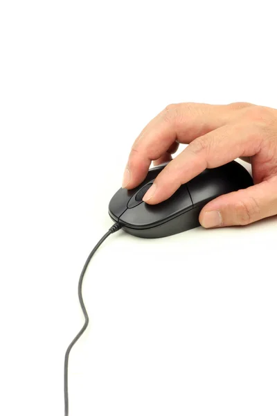 Mysz komputerowa z ręką — Zdjęcie stockowe