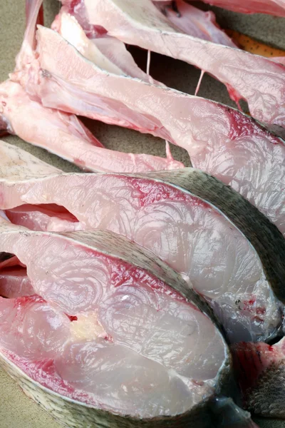 Fish slices on dish — Stock Photo, Image