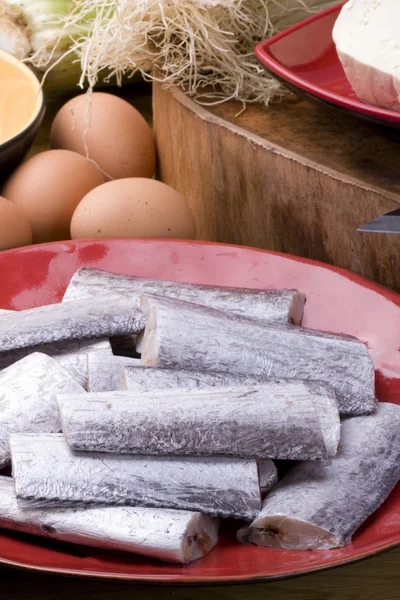 Dish of sliced ribbonfish — Stock Photo, Image