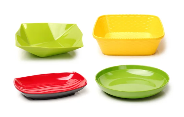 Plastic empty bowls — Stock Photo, Image