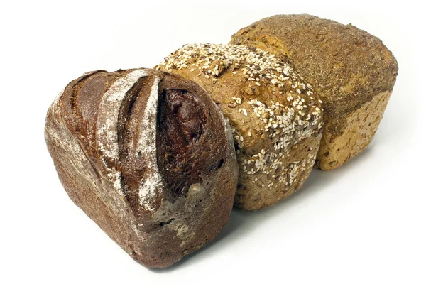 Three different kinds of bread — Stock Photo, Image