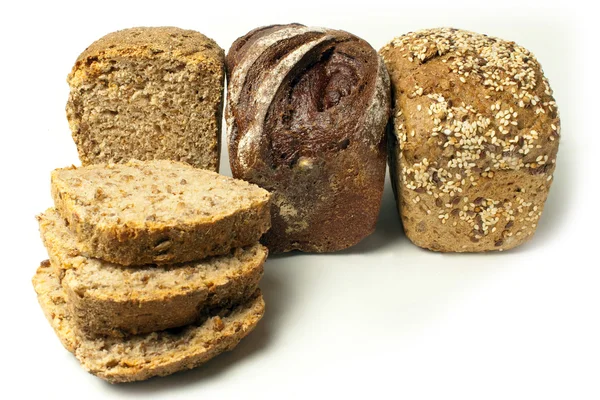 Three different kinds of bread — Stock Photo, Image