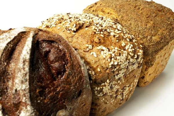 Three different kinds of bread — Stock Photo, Image