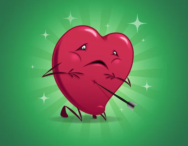 Herzverwundetes Herz. — Stockvektor