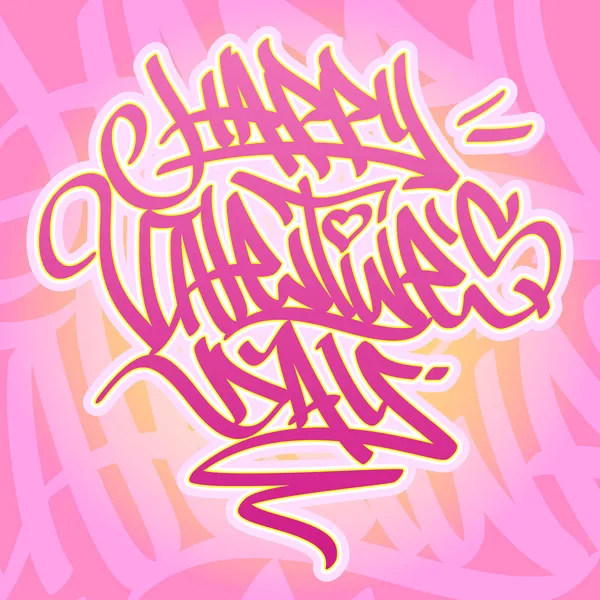 Mutlu Sevgililer günü grafiti kartı. — Stok Vektör