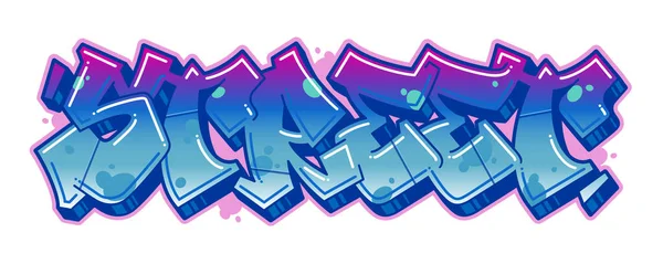 Street Word Style Graffiti Lisible Dans Des Couleurs Personnalisables Bleu — Image vectorielle
