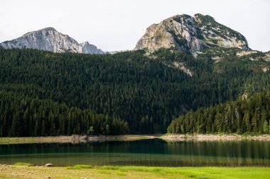 Karadağ 'ın Durmitor Ulusal Parkı' ndaki Kara Göl (Crno Lake) yaz manzarası