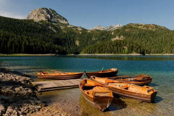 Picturesque Summer Mountain Landscape Black Lake Crno Lake Durmitor National — стокове фото