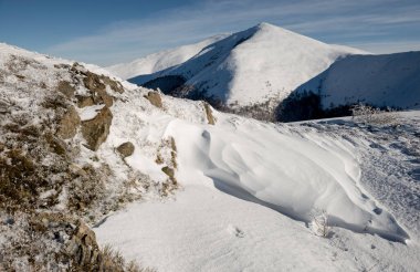 Karpat Dağları, Ukrayna 'da kış manzarası