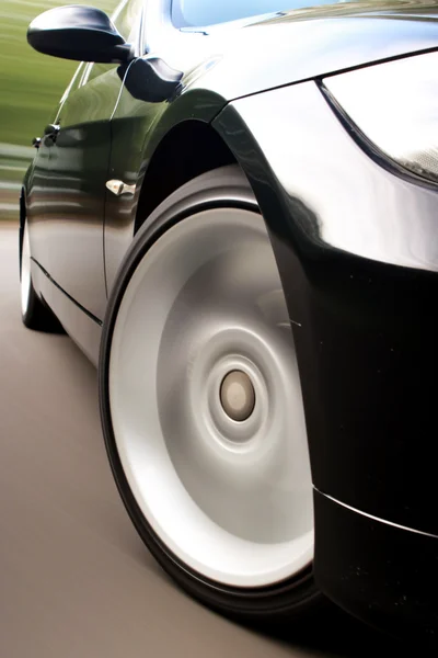 Front side view of black car — Stock Photo, Image