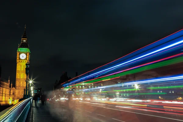 Big ben à noite, londres, uk. — Fotografia de Stock