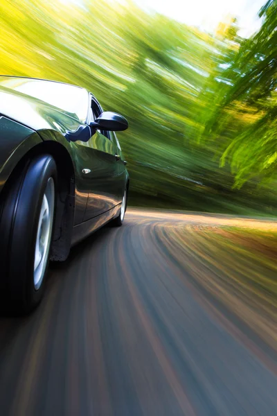 Front side view of black car — Stock Photo, Image