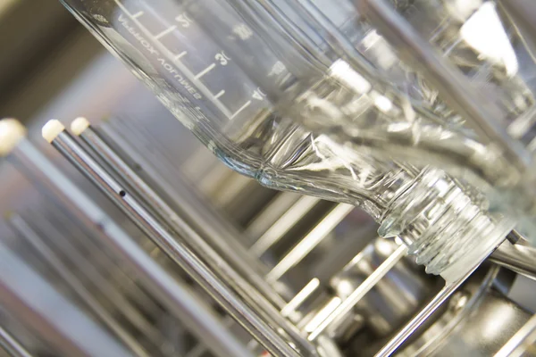 Empty bottles in laboratory — Stock Photo, Image