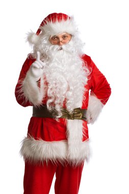 Noel Baba beyaz üzerine izole edilmiş.