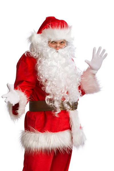 Санта-Клаус изолирован на белом — стоковое фото