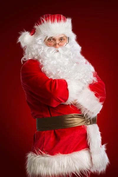 Santa claus camera kijken — Stockfoto