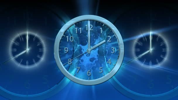 Předávání času pozadí - hodiny 64 (Hd) — Stock video