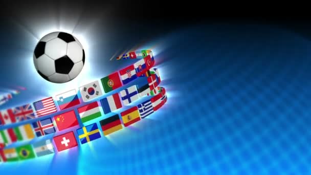 Banderas internacionales de fútbol Fondo deportivo 53 (HD ) — Vídeo de stock