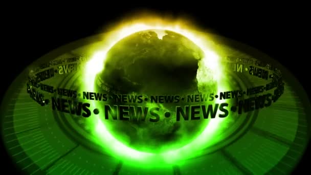 Spinning News Erde Hintergrund — Stockvideo