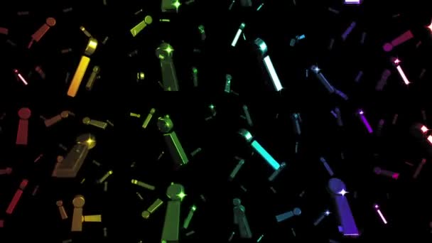 Looping Rainbow Exclamation Marks Falling — Stock Video