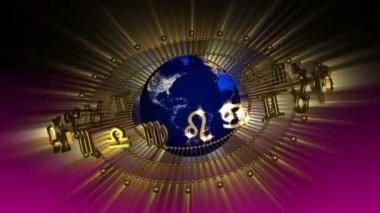 Altın astroloji zodyak işaretleri ve yeryüzü