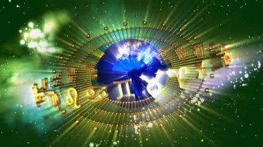 Altın astroloji zodyak işaretleri ve yeryüzü