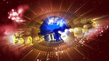 Altın astroloji zodyak işaretleri ve yeryüzü