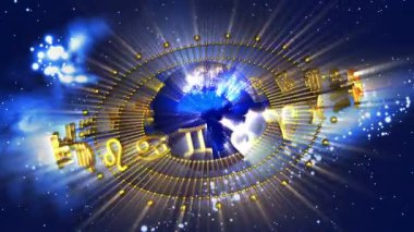 Altın astroloji zodyak işaretleri ve yeryüzü