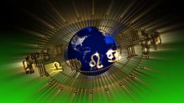 Altın astroloji zodyak işaretleri ve yeryüzü