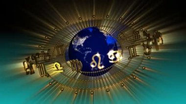 Altın astroloji zodyak işaretleri ve yeryüzü