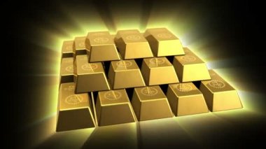 parlak altın tuğla piramit