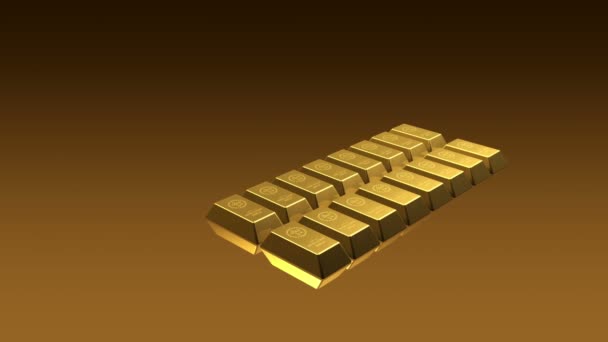 Growing Gold Bricks Pyramid — Stock Video