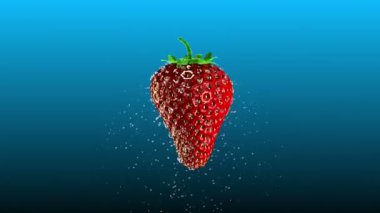 su döngüsü sıçraması ile taze çilek