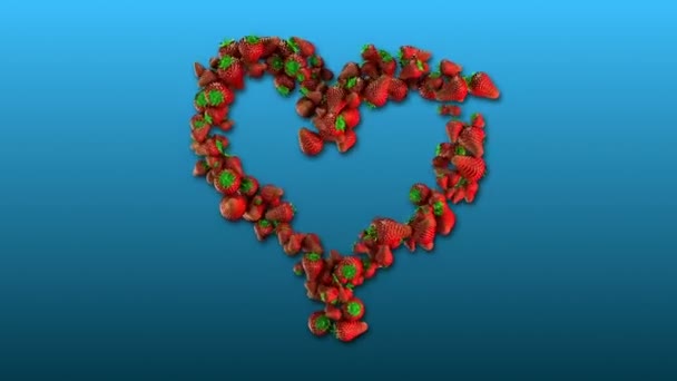 Amore succoso - Cuore di fragola — Video Stock