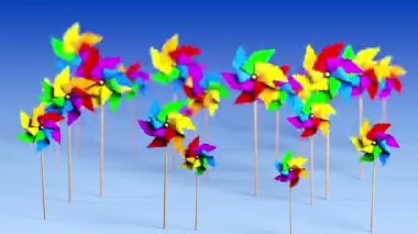 rüzgârla dönen pinwheels