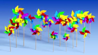 rüzgârla dönen pinwheels
