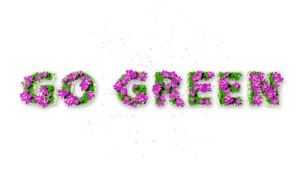 GO GREEN Gráficos de movimiento 3D de texto — Vídeos de Stock