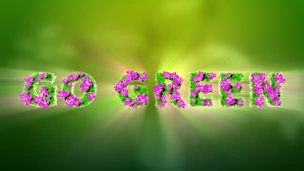 GO GREEN Text 3D Motion Graphics — Stock Video