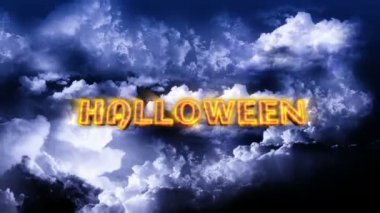 Halloween Metin Lightning'ler üzerinde gökyüzü ile