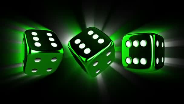 Casino Würfel, die sich mit Alpha drehen — Stockvideo