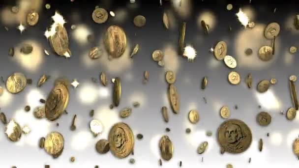 我们美元硬币循环与阿尔法的背景 — 图库视频影像