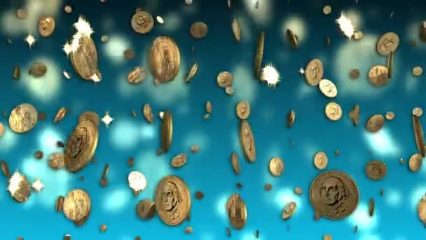 Us dollar coins looping hintergrund — Stockvideo