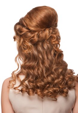 Woman with beautiful hairstyle clipart