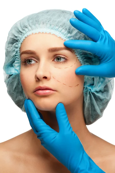 Face before plastic surgery operation — Stock Photo, Image