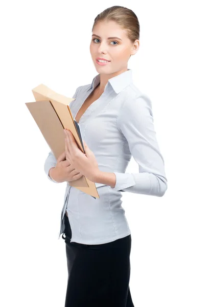 Business woman with documents — Stock Photo, Image