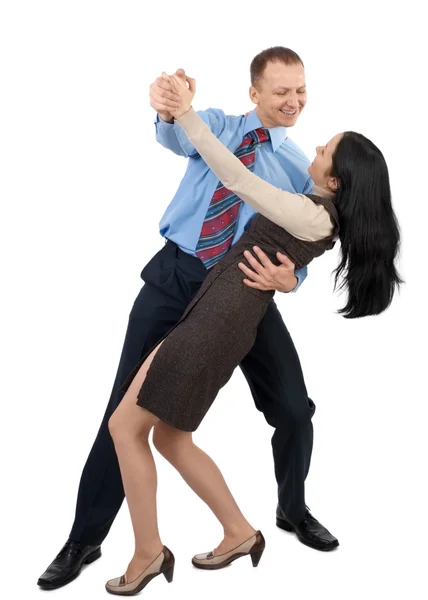 Negocios pareja bailando — Foto de Stock