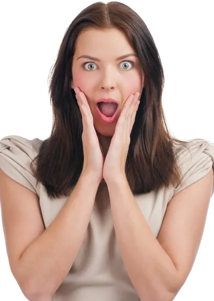 Portrait of surprised woman — Stock Photo, Image