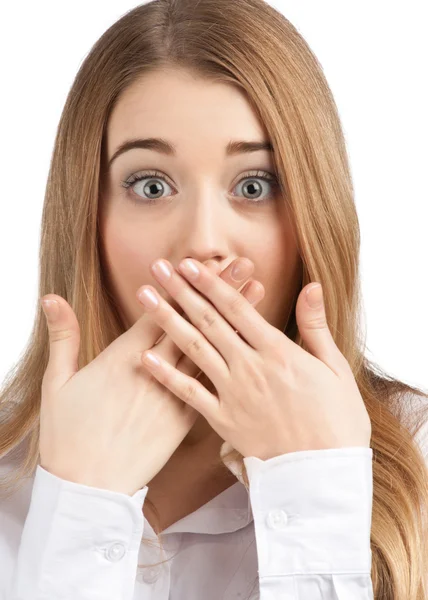 Close-up portrait of surprised attractive businesswoman Stock Picture